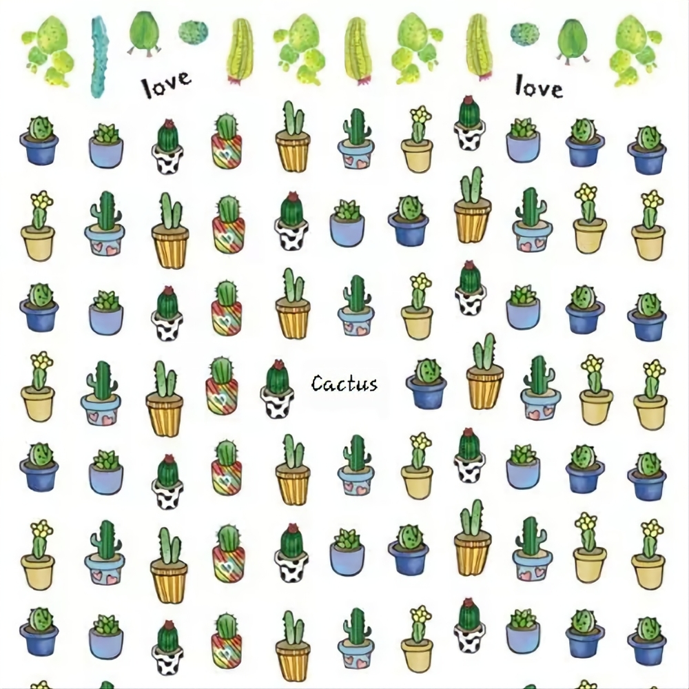 💅 Cactus Nail Art Stickers Peel and Stick